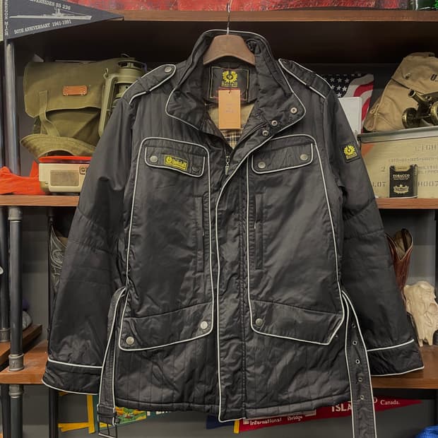 90s 벨스타프 로드 마스터 체크 라이닝 바이커 자켓 N293