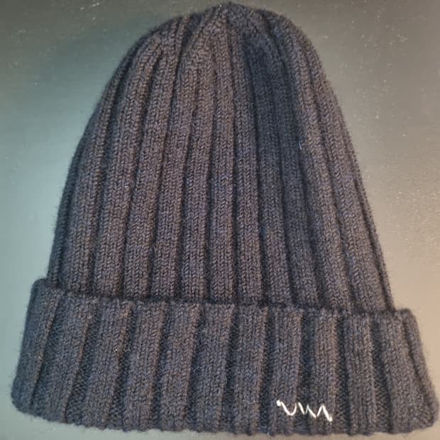 비즈빔 리브 니트 울 다크네이비 비니