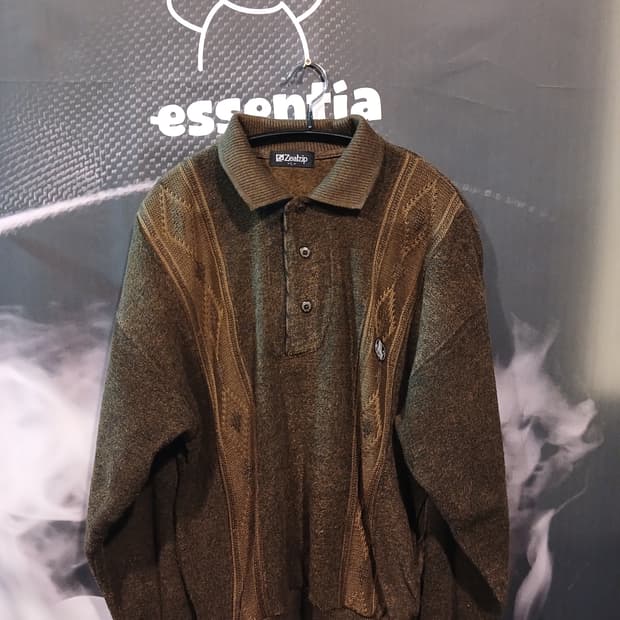 빈티지 카라 패턴 니트