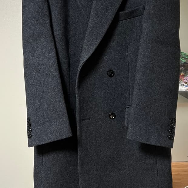 SYSTEM HOMME 파리컬렉션 더블 코트 차콜 105