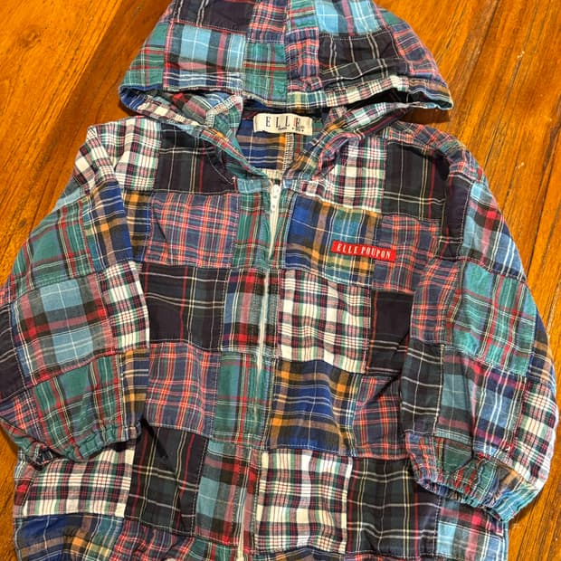 엘르 패치워크 후드집업90