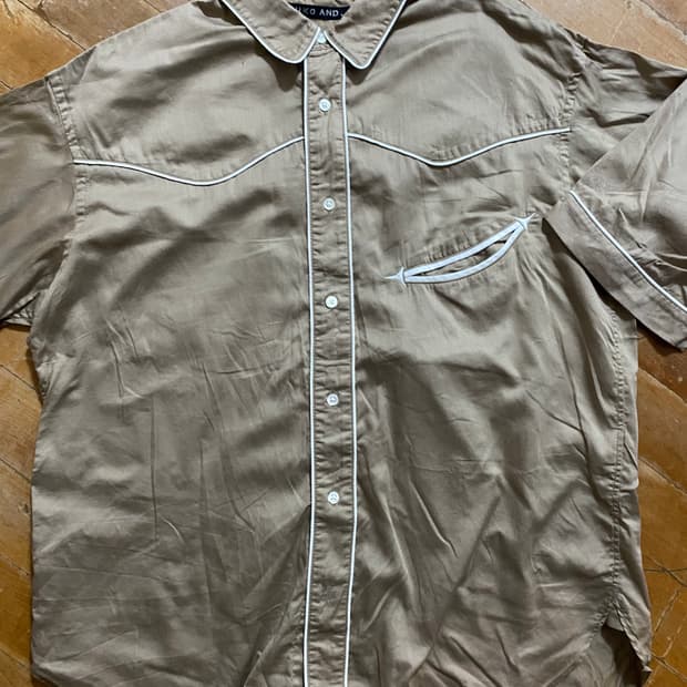 NIKO AND... 베이지 파이핑 반팔 셔츠 4 (105)