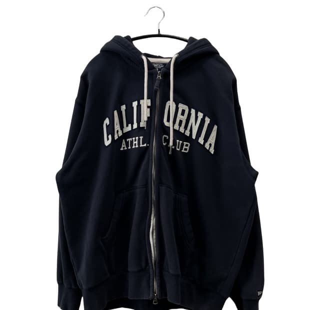 후아유 패치 로고 후드집업 네이비