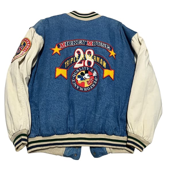 미키마우스 90‘s 1928 챔피언스 빈티지 데님 바시티