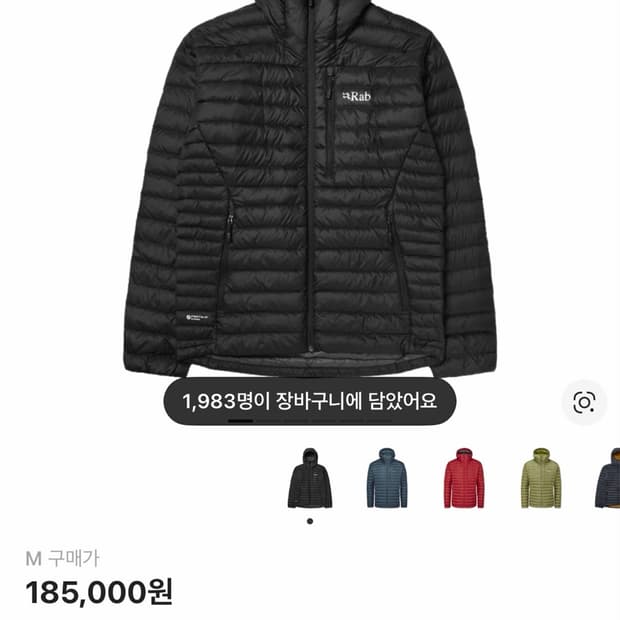 랩 마이크로라이트 알파인 경량패딩