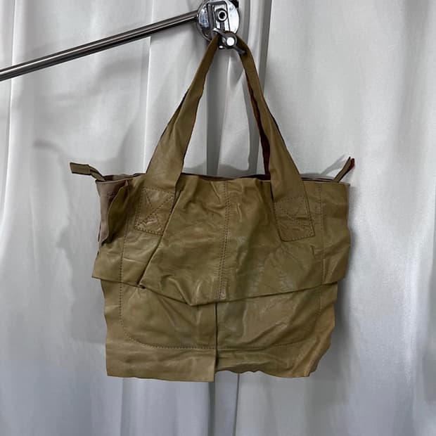 빈티지 가죽 주름 숄더백