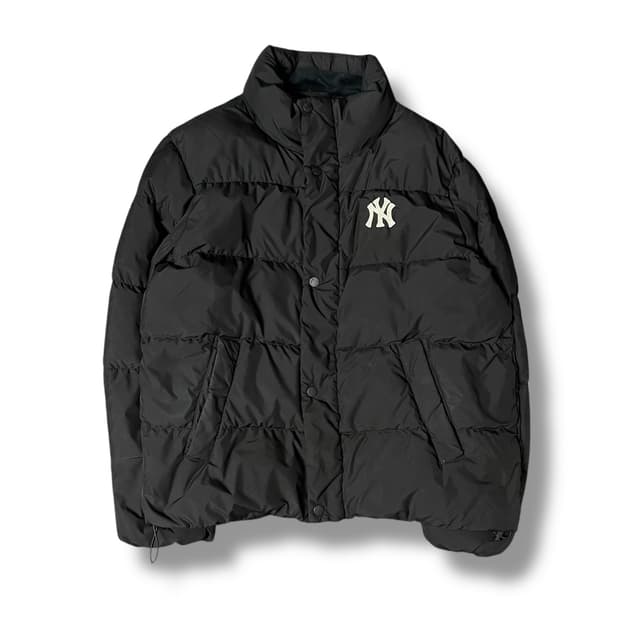 MLB 블랙 베이직 덕다운 숏패딩 M