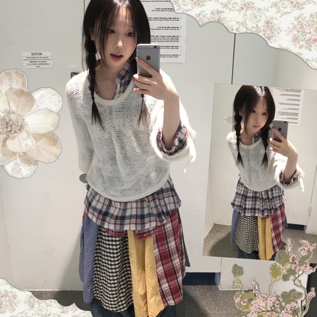 빈티지 패치 시골 모리 코디세트