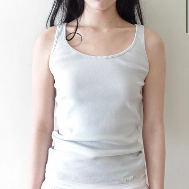 샵페어리 베이직 슬리브리스 라이트그레이 새상품