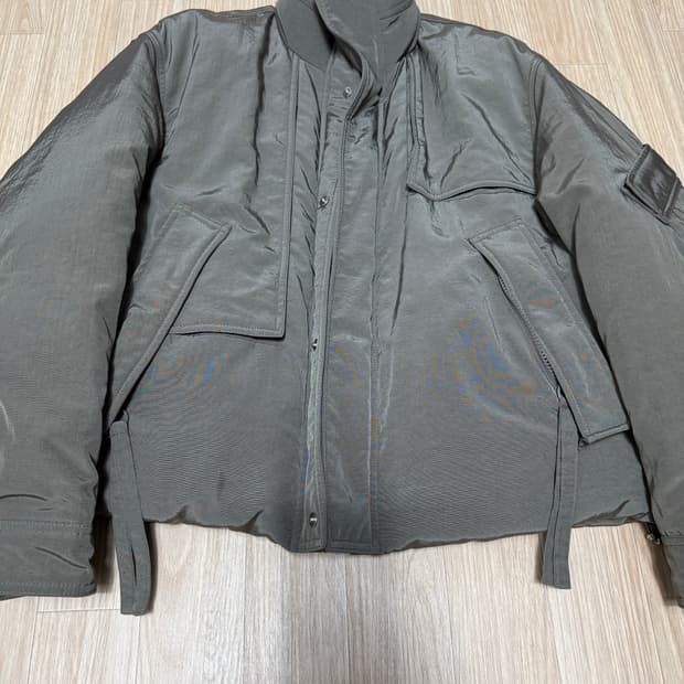 솔리드옴므 125패딩 카키 멀티 포켓