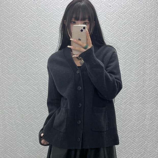 유니클로 빈티지 질샌더 모던시크 버튼 울 가디건 L C09761