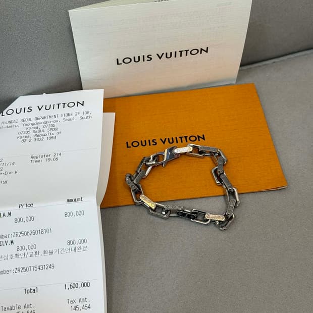 백화점판 새상품급 루이비통 버질아블로 체인 모노그램 팔찌 