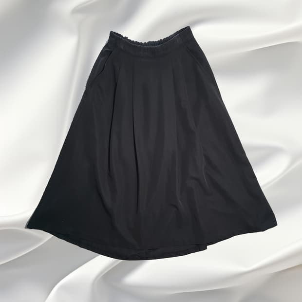 GLOBAL WORK 블랙 플레어 롱 스커트 (L사이즈)