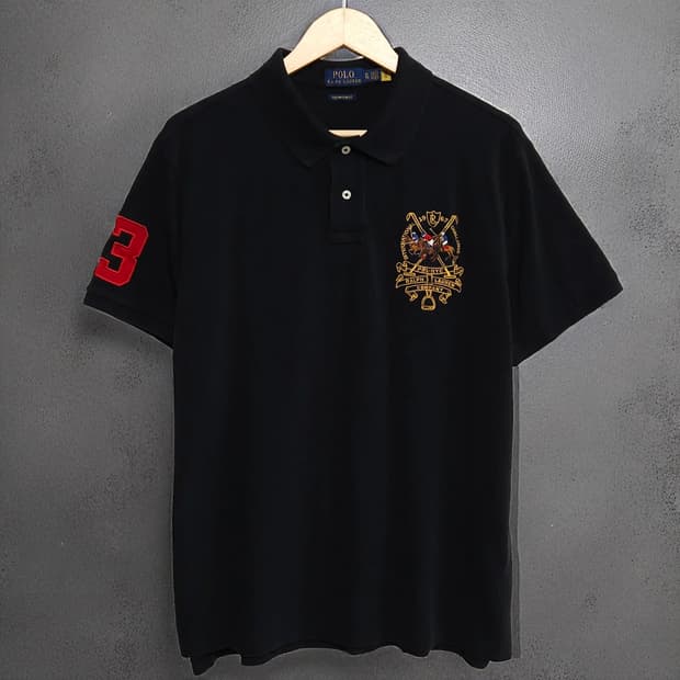 110)POLO 폴로 반팔 카라티 블랙 커스텀슬림핏