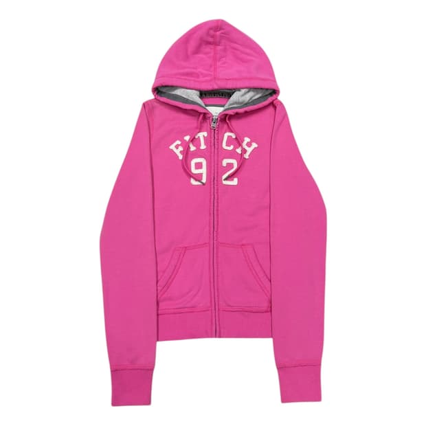 아베크롬비 빈티지 Y2K 스펠로고 핑크 후드집업 자켓 M