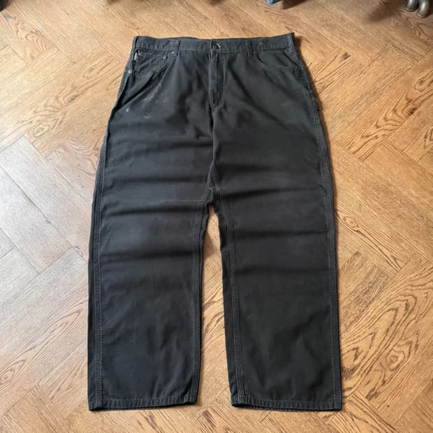 [40]칼하트 USA 빈티지 워싱 블랙 싱글니 카펜터 워크 팬츠