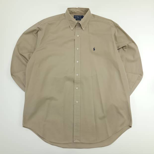CN762 L 폴로 랄프로렌 베이지 긴팔 셔츠 남방