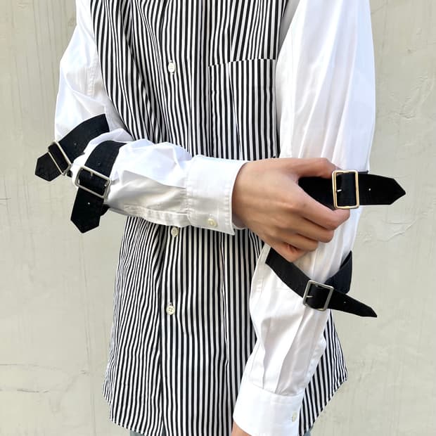 꼼데가르송 셔츠 스트라이프 버클스트랩 셔츠