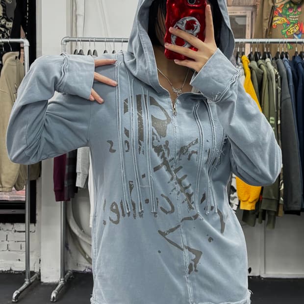 VTG Bum 그런지 스컬 후드집업