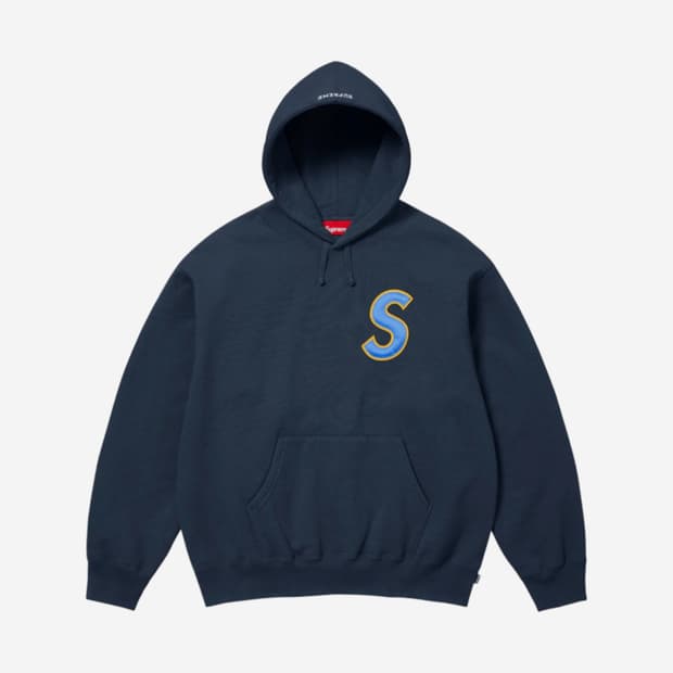 슈프림 25SS S로고 후드티 네이비