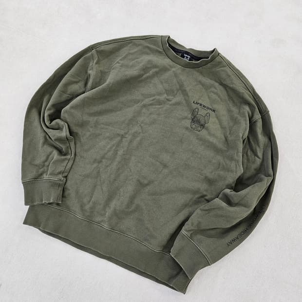 [M] 라이프워크 스몰로고 불독 맨투맨 0115YH2