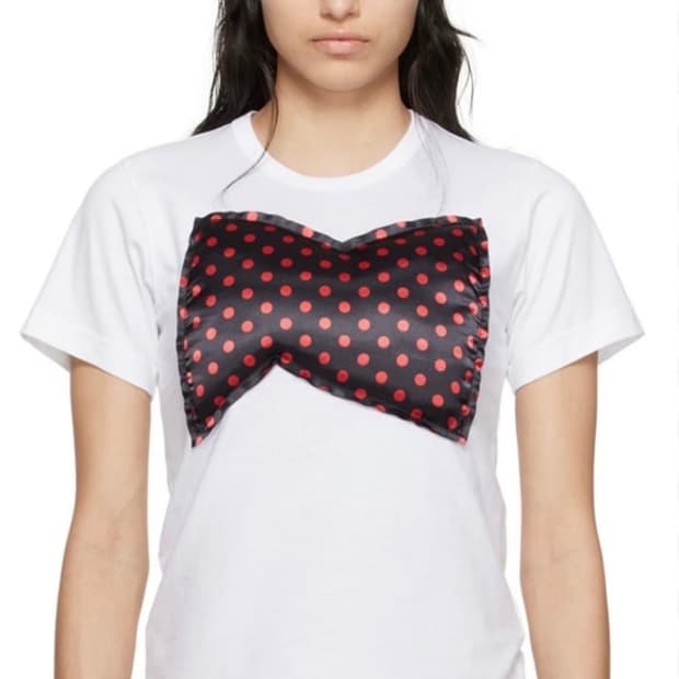 comme des garcons girl 리본 쿠션 티셔츠