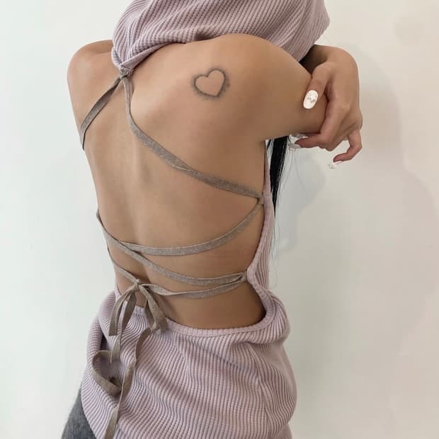 샵페어리 (라벤더) 와플 홀터넥 후디