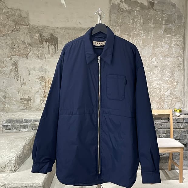 마르니 20F/W 네이비 패디드 집업 자켓