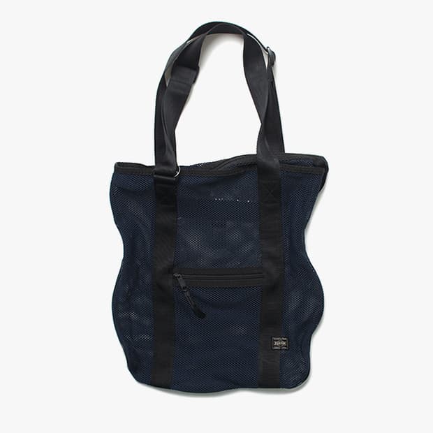  PORTER "Navy Mesh Tote Bag"