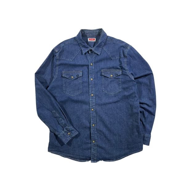 [Wrangler] 랭글러 스냅버튼 투포켓 웨스턴 데님셔츠
