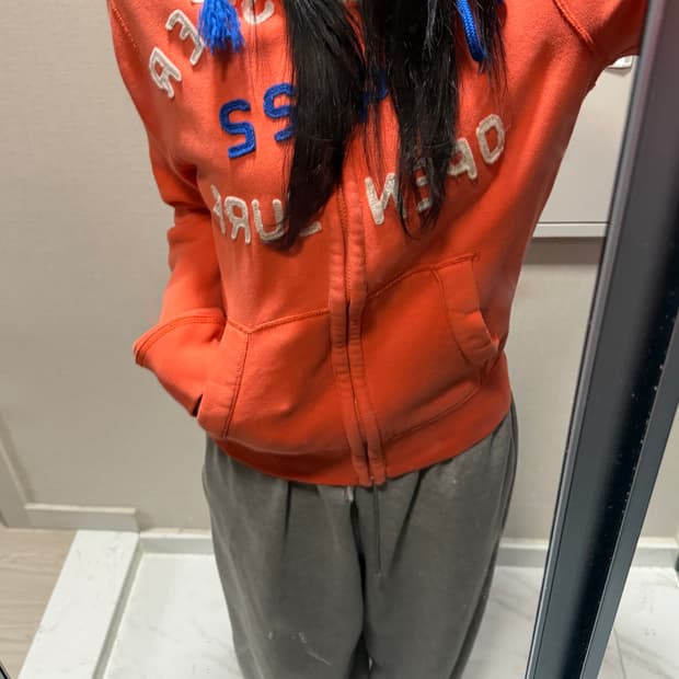 홀리스터 오렌지 후드집업 s