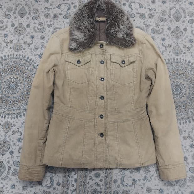 DKNY 코듀로이 퍼 카라 자켓 4 (55까지) (털탈부착가능)