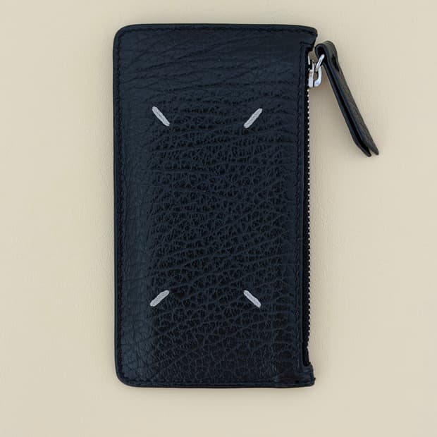 메종 마르지엘라 스티치 레더 지퍼 카드 홀더 블랙 판매