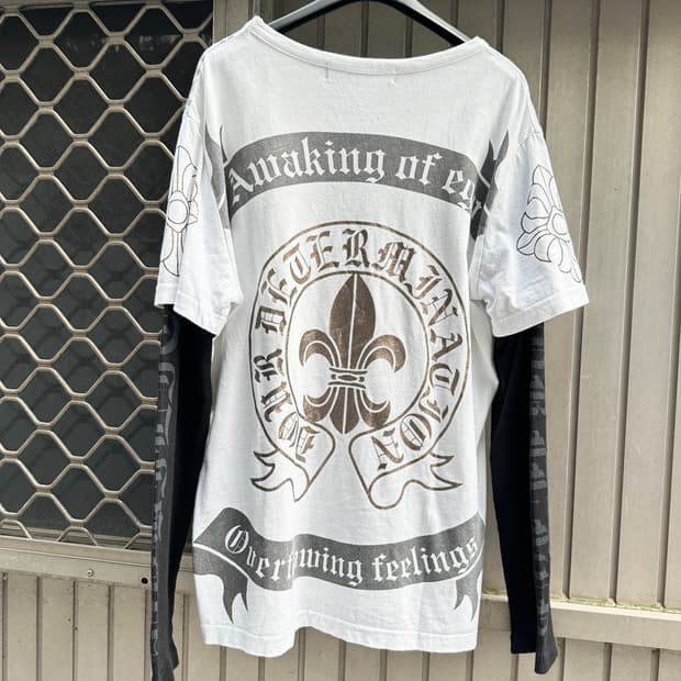 Gothic punk cross lettering fake layered