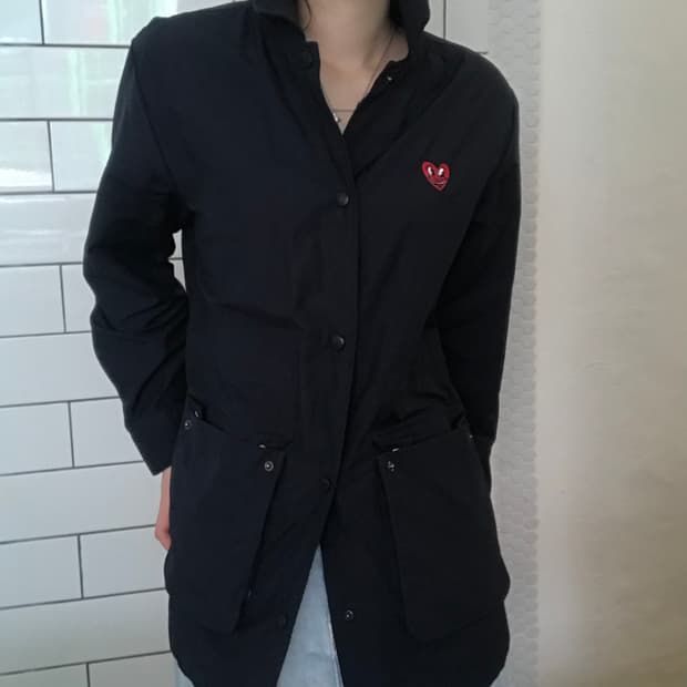 빈티지 하트 자수 코치 자켓