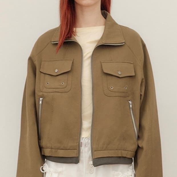 유즈 COTTON LOOSE FIT JUMPER-KHAK