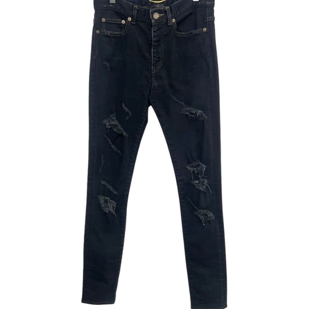 Saint Laurent Paris 에디 슬리먼 15 셀비지 블랙디스진