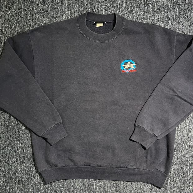 빈티지 90s SESSIONS 자수 로고 스웻셔츠