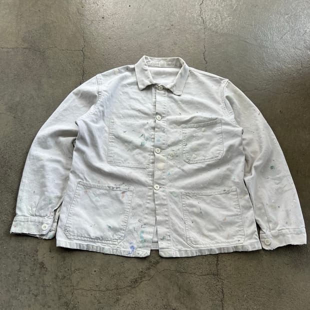 OLD VINTAGE WHITE PAINTED 화이트프렌치워크자켓