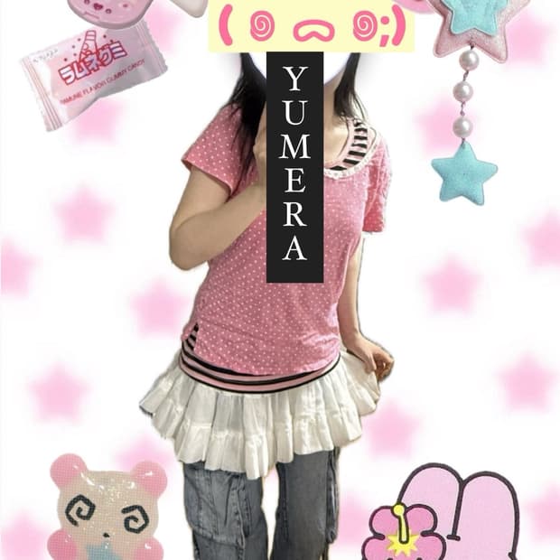 코디세트 히메갸루 딸기우유 y2k 도트 일본빈티지 레이어드 스커트 마멜