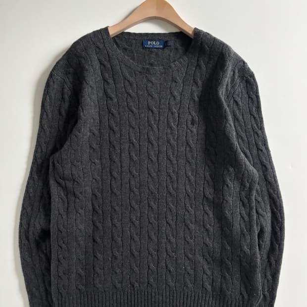 Polo 폴로 랄프로렌 신형 캐시미어 딥그레이 케이블 니트