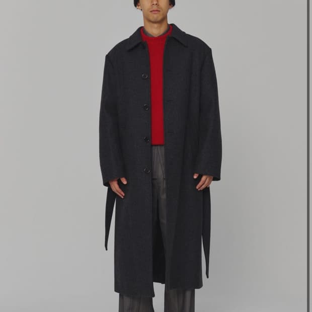 아모멘토 싱글브레스티드 코트 차콜