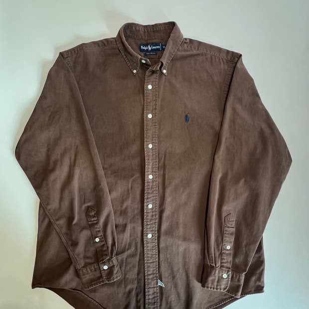 폴로랄프로렌 브라운 코튼 셔츠
