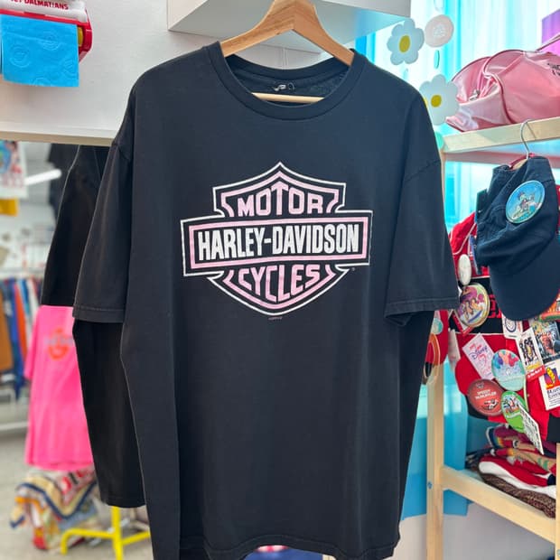Vintage Pink Point Harley Davidson T Shi