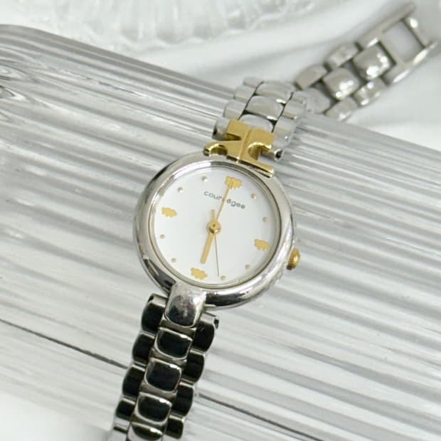 courreges / 꾸레쥬 골드 로고 체인 시계 