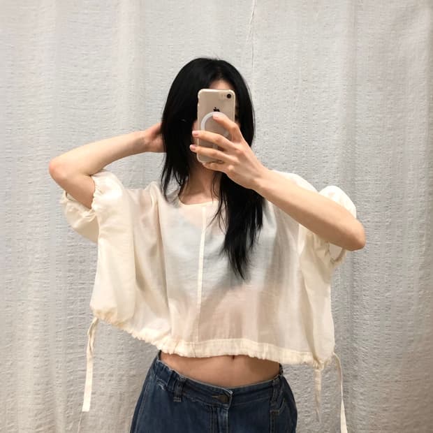 Drawstring Drape Blouse