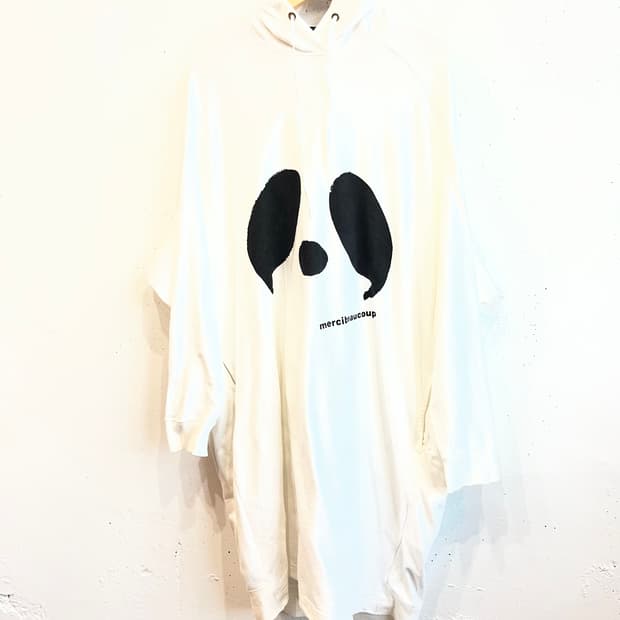 메르시보꾸 루즈핏 후드 원피스 화이트