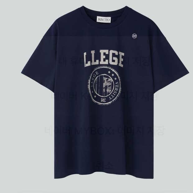 렉토(recto) LLEGE 로고 반팔