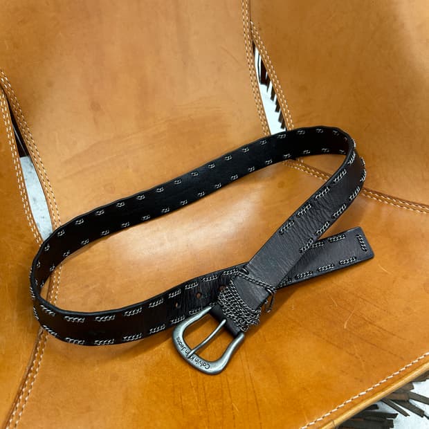 캘빈클라인 블랙 체인 장식 벨트