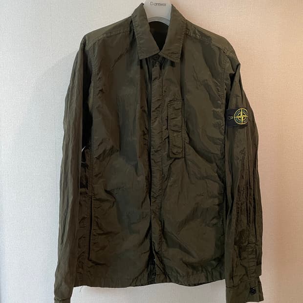 스톤아일랜드 18ss 나일론 메탈 셔츠 자켓 xl 카키